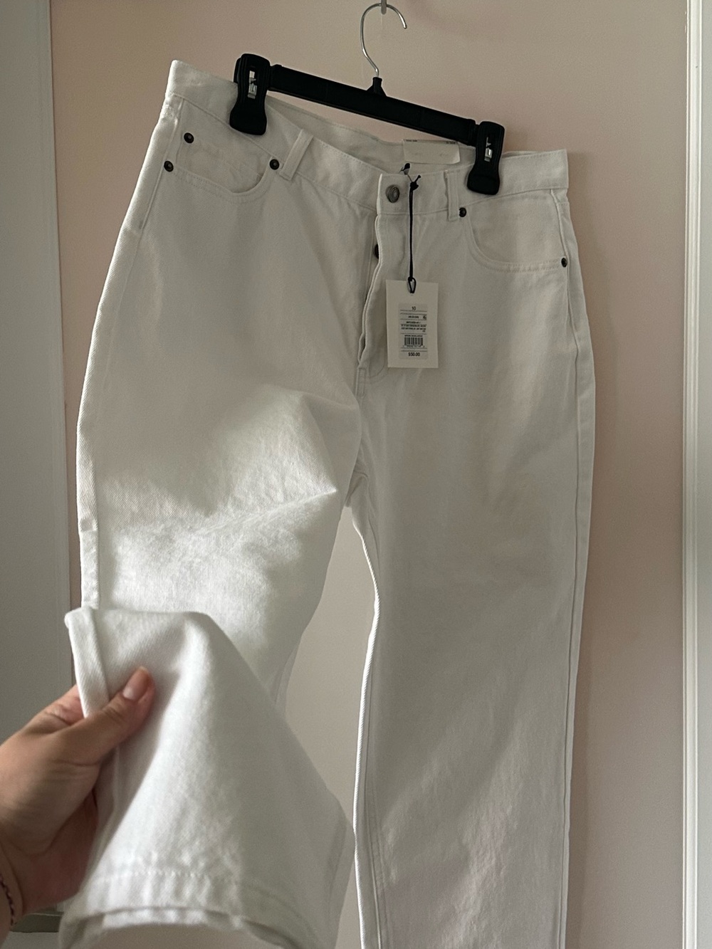 KBB Women's Vintage Straight Leg Jeans - White size 10 and 16
